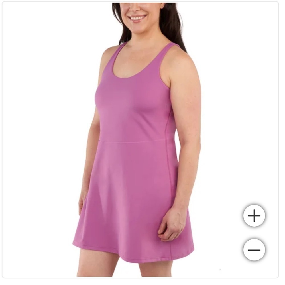 NWT Elle Sport Women Active Tank tennis Dress outdoor build in‎ bra pink